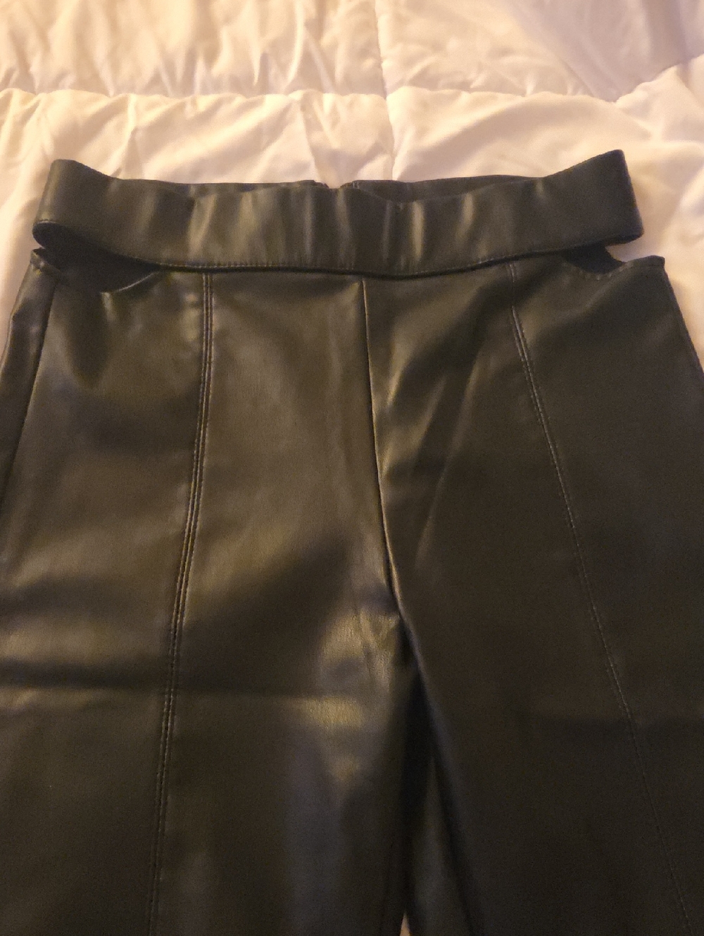 Zara Black Faux Leather Straight Leg Pants